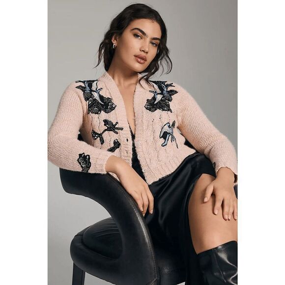 Anthropologie Sweaters - Anthropologie Wendy Wurtzburger  Marcella Volini Dancing Crane Cardigan XS NEW